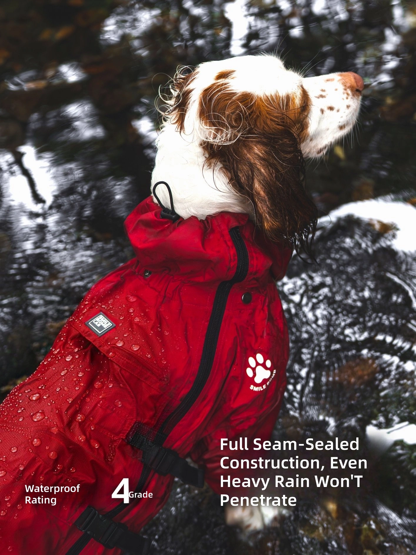 Waterproof Dog Raincoat with Removable Visor Hood thumbnail 2