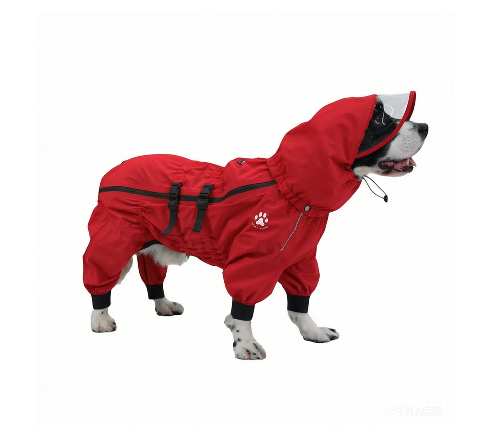 Waterproof Dog Raincoat with Removable Visor Hood thumbnail 7
